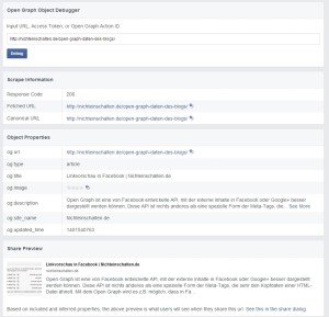 Facebook Debug Tool