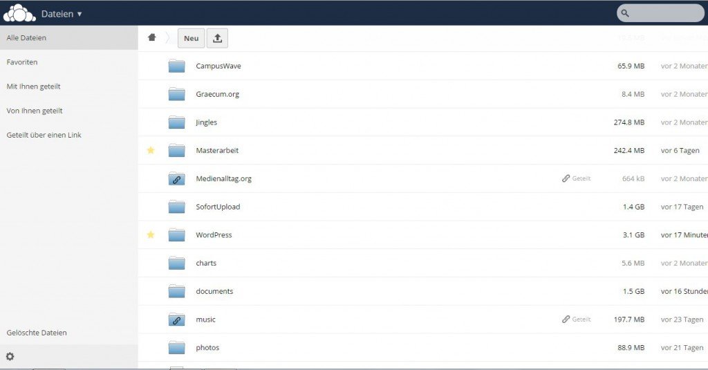 Owncloud im Browser